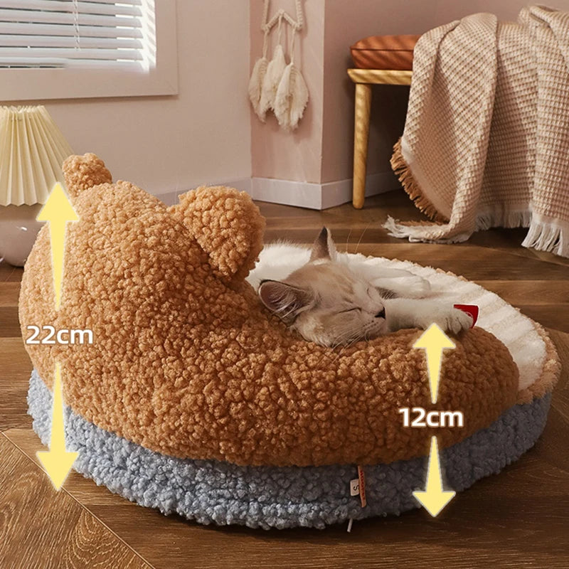 TeddLar™ - Round Teddy Bear Sofa Bed for Small Dog