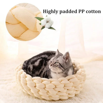 WoolPet™ - Woven Round Soft Pet Bed